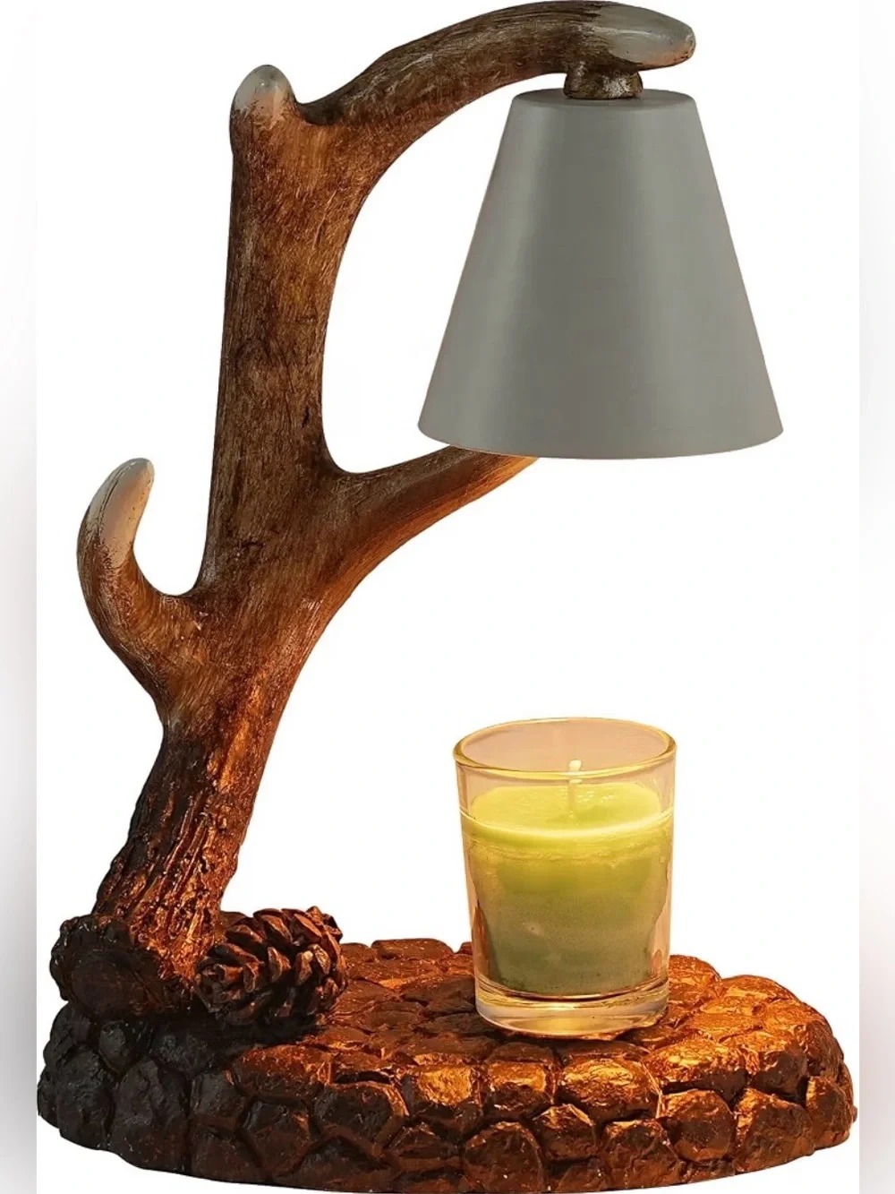 Deer Antler Wax Warmer Lamp - 10.25in Resin Flameless Candle Melter